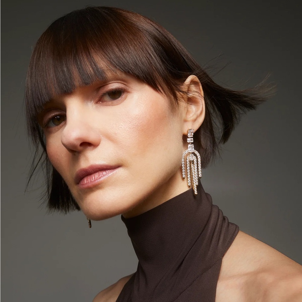 NADRI NORTHERN LIGHTS CZ LARGE ORBITAL CHANDELIER EARRINGS